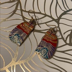 Vintage Rainbow Cats Laurel Burch Earrings